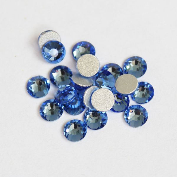 

1440 pcs/pack ss3-ss34 lt.sapphire nail art decorations rhinestones for 3d charm glass flatback non ix diy nails decorations, Silver;gold