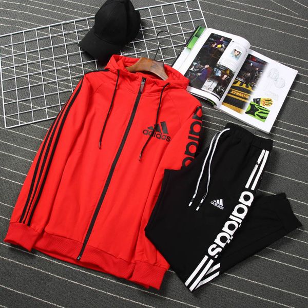 

Высокое качество спортивный бренд кардиган костюм повседневная мужская мода открытый мужская одежда дикий свитер костюм черный красный тенденция