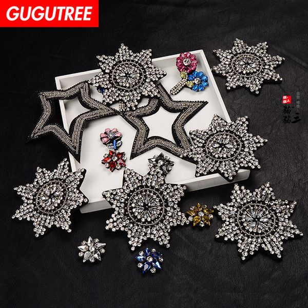 

gugutree beaded star patches,crystals diamonds insects sequined applique patch for coat,t-shirt,hat,bags,sweater,backpack bdp-29, Black