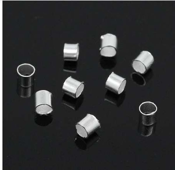 

alloy crimp beads round silver plated 1.5mm 2mm( 1/8") dia, 400 pcs, Bronze;silver