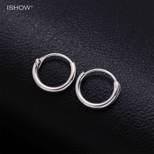 

whole salenew arrival hoop earrings for woman 925 silver earring hinged sleeper earrings hoops 8mm for man and woman jewelry gift, Golden;silver