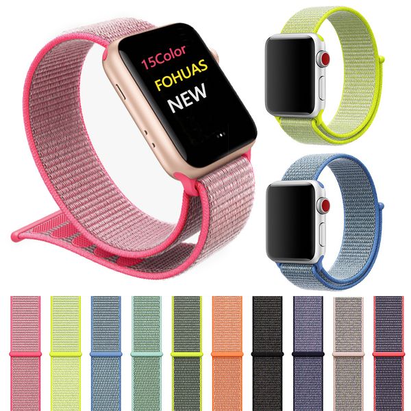 

latest upgrade Woven Nylon Watchband straps Apple Watch sport loop bracelet & fabric band 38mm 42mm series 1 2 3