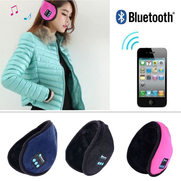 

winter fall warm wireless bluetooth headset headphones speaker music warm earmuff product for smartphones 7644, Blue;gray