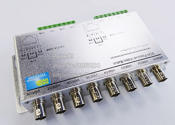 CCTV-Adapter, 8 CH HD CVI TVI AHD Passiver UTP-Video-Balun für CCTV-Kamera BNC RJ45 CAT5-Adapter/1 Stück