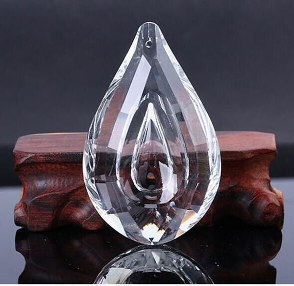 

50pcs/lot 63mm crystal double layer water drops suncatcher crystal pendants for chandeliers home wedding decoration