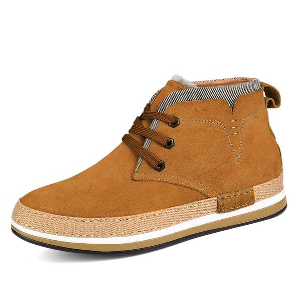 

height increasing winter men casual shoes men suede warm comfortable footwear flats elevator shoes, Black;white