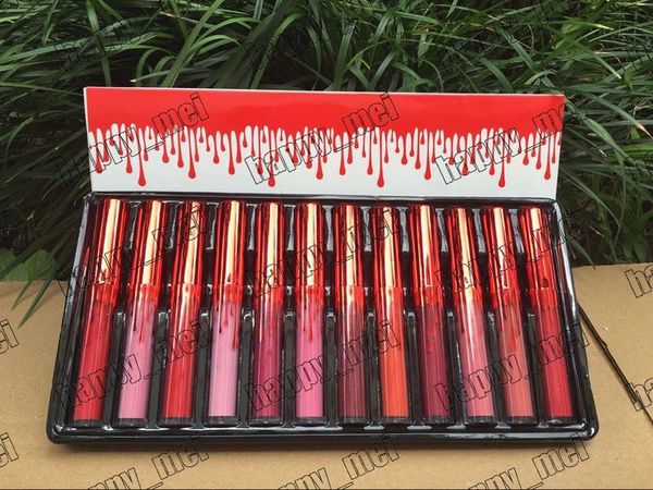 

factory direct dhl new makeup lips diary matte liquid lipstick lip gloss1 set = 12 pieces