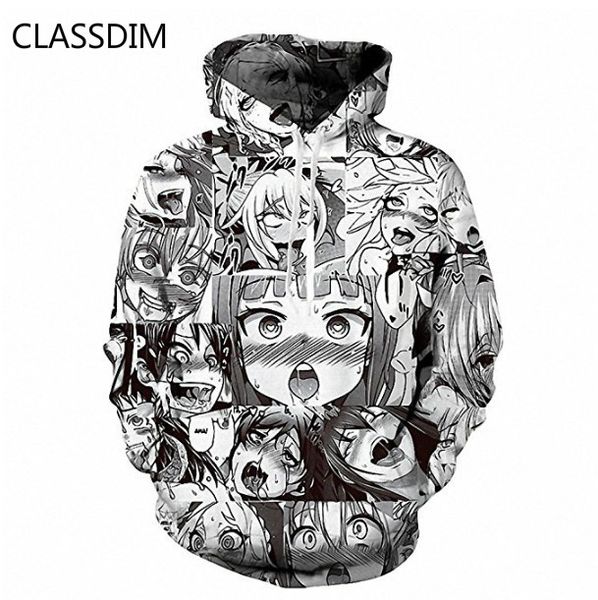 

Аниме Ahegao 3D печати толстовки кофты новая мода мужчины толстовки уличная одежда повседневная карманы толстовка мужская пуловеры