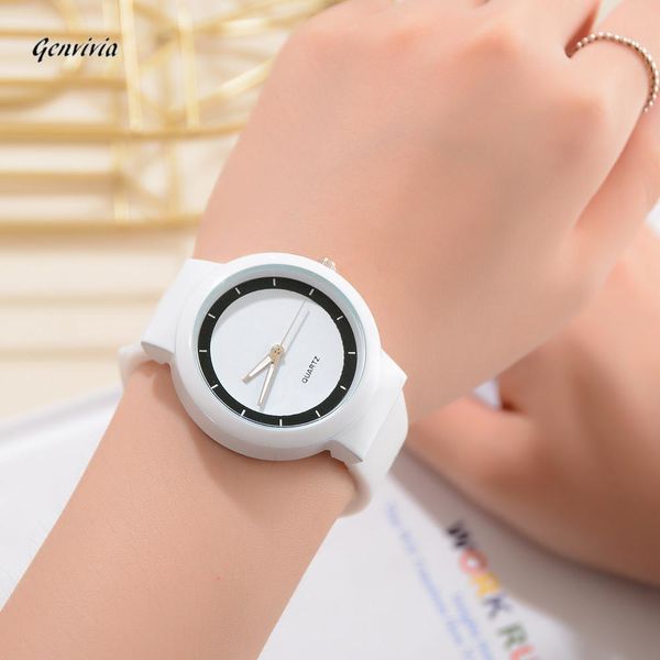 

fashion silicone strap women watch candy color drop shipping luxury women's ladies quartz wristwatches sporting bracelet watches, Slivery;brown