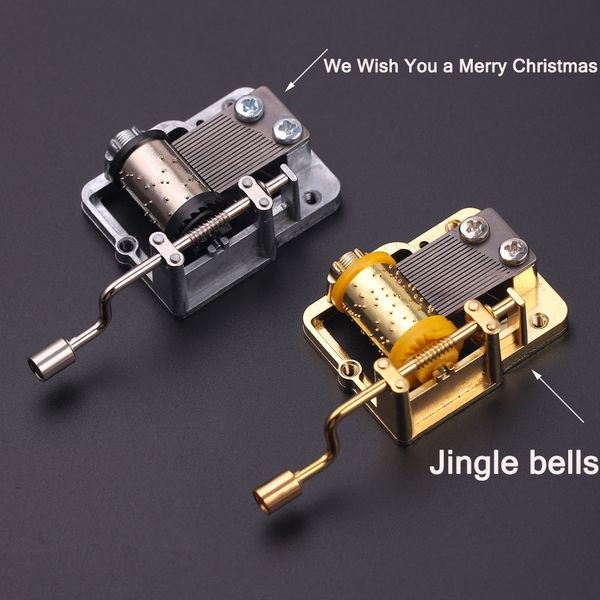 

jingle bells music box keychain key chain christmas gift we wish you a merry christmas music hand crank box anahtarlik, Silver
