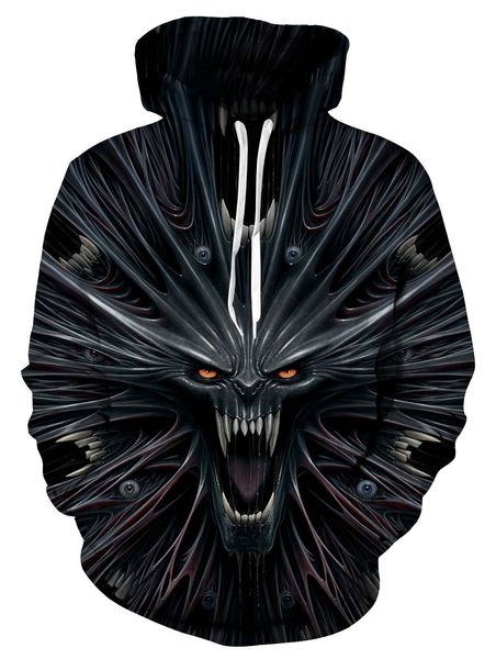 

новейшие мода череп 3d печати толстовки мода одежда женщины / мужчины толстовка толстовки повседневная пуловеры k112, Black