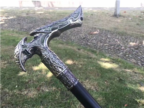 

unique hawk head copper hilt alpenstock trekking pole sword sharp stainless steel blade walking stick canes