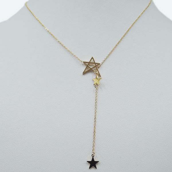 

fashion necklace ,stainless steel ,anti-allerge ,avaibale in silver and gold color,star shape pendant necklace