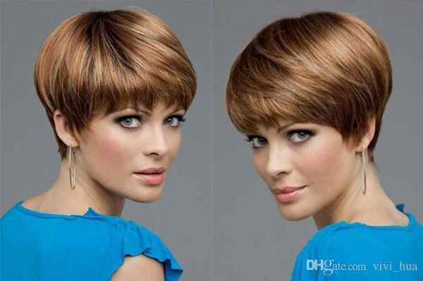 

xt868 short straight blonde natural wave wig for white black women synthetic high heat fiber peluca corta rubias sinteticas perruque peruca