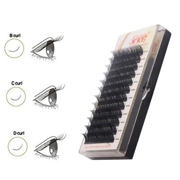 

newcome synthetic mink eyelash extension bcd curl all size natural false cilia 3d volume eye lashes individual eyelash extension