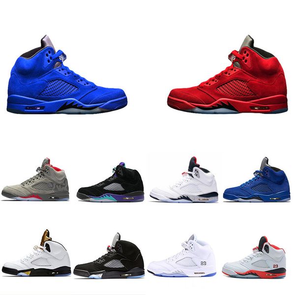 

new basketball shoes 5 5s v olympic metallic gold white cement man og black metallic red blue suede fire red sport sneakers