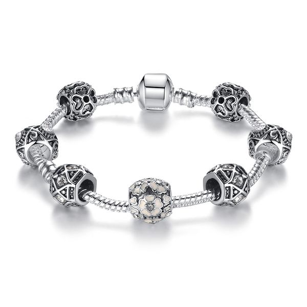 Daisy Jewelry Women Girls Snake Chain Charm Bracelet for Charms Bead