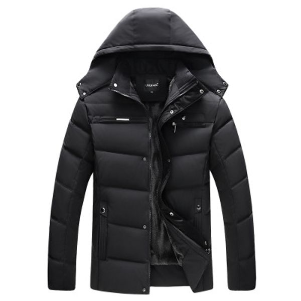 

new man parka thicken warm jacket casual hooded outwear cotton padded coats winter windbreakers clothings men plus size 4xl, Black;brown