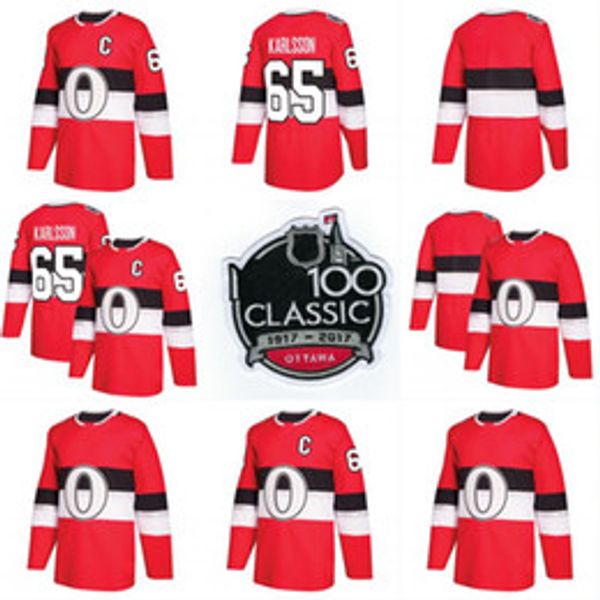 

2018 100th Classic Ottawa Senators Jersey 65 Erik Karlsson 61 Mark Stone 68 Mike Hoffman Mens Womens Youth Custom Hockey Jerseys