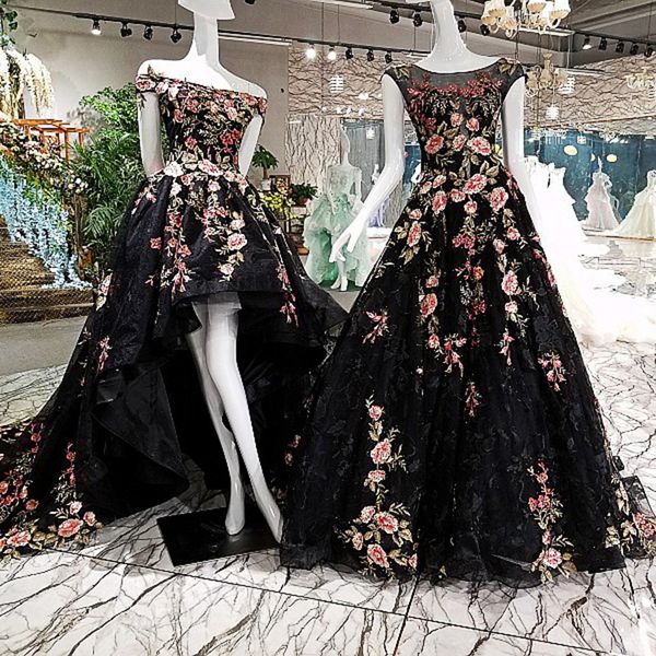 

2019 еѬнй длинне пла вееѬ линии аппликаи ве виде квоз задн кѬк Black