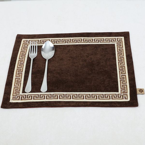 

embroidered patchwork lace chinese placemats dining table pads pallet coasters europe style vintage velvet fabric table mat 40x32 cm