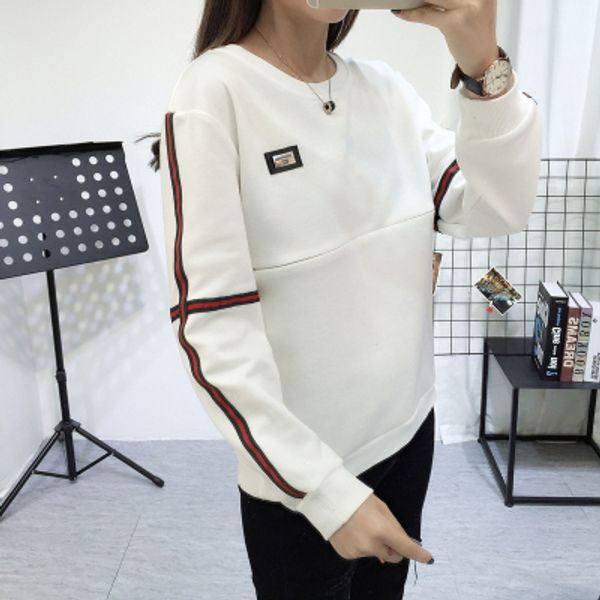 

2018 spring fashion long sleeve breastfeeding sweatshirt pregnancy tee nursing t shirts maternity casual clothes 6 colors, White
