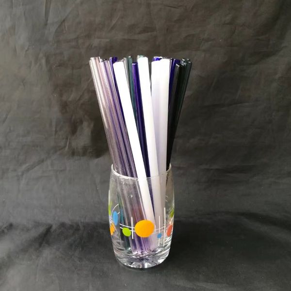 Spedizione all'ingrosso per fumatori - raccordi per tubi in vetro colorato borosilicato diametro 7 mm lunghezza 20 cm, accessori per narghilè