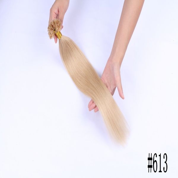 Silky Straight Human Hair U Nail Tip Hair Extensions 100g 100