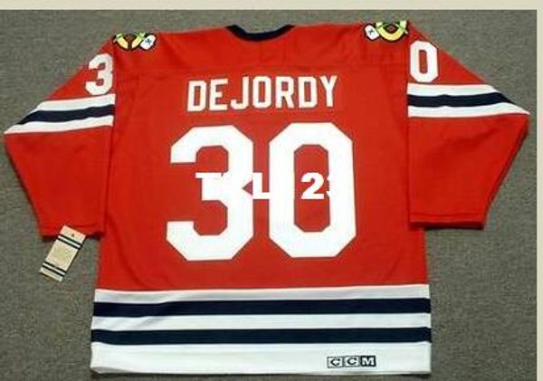 

mens #30 denis dejordy chicago blackhawks 1963 ccm vintage retro hockey jersey or custom any name or number retro jersey, Black;red