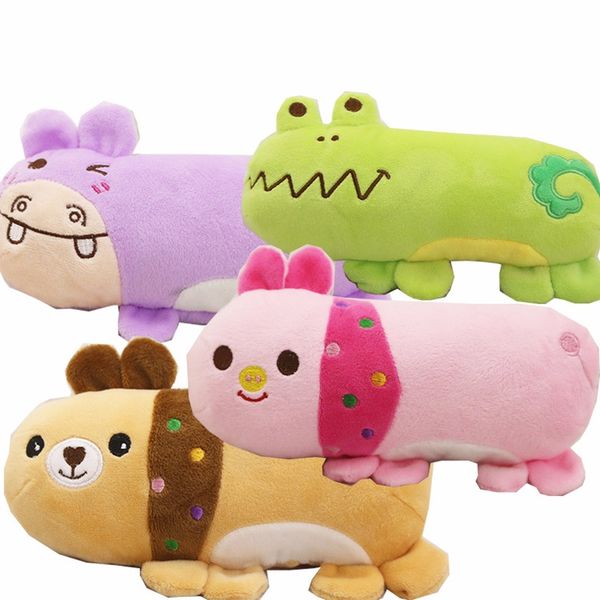 Cartoon Hippo Bear Frog Rabbit Plush Sound Toy Pet Pillow Pet