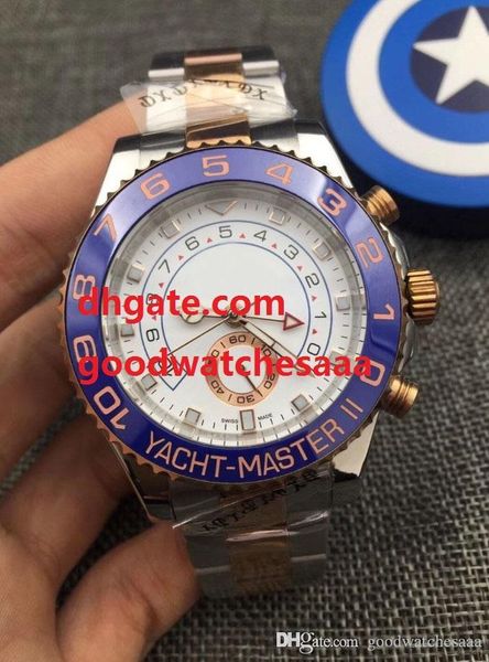 

watch 44mm white dial116681 stainless steel blue ceramic bezel asia movement mechanical automatic mens watch watches, Slivery;brown