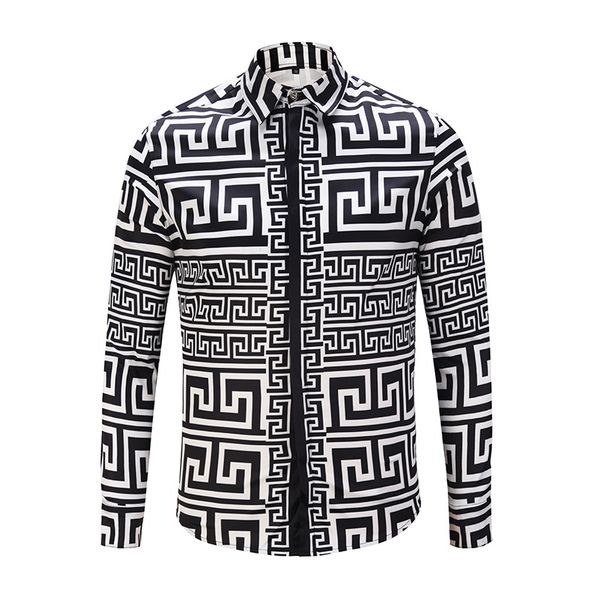 

2018 Новый Medusa напечатал социальную мужскую рубашку slim Fit хлопковые рубашки для муж