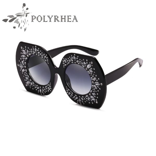 

2021 luxury sunglasses large frame elegant special designer with diamond built-in circular lens come case, White;black