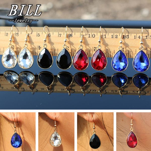 

es988 drop earrings for women crystal waterdrop dangle oorbellen fashion jewelry brincos pendientes bijoux boucle d'oreille 2018, Silver