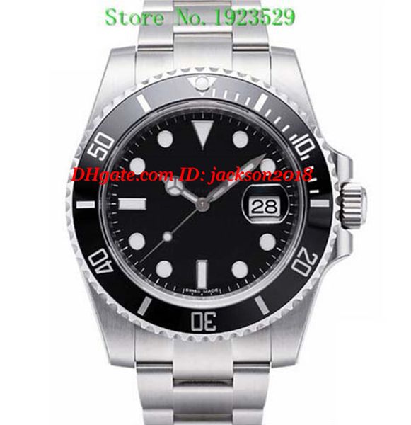 

Top Quality Luxury Wristwatch Black Ceramic Bezel Dial 116610 Stainless Steel Bracelet Glidelock Clasp Automatic Mens Men's Watch Watches