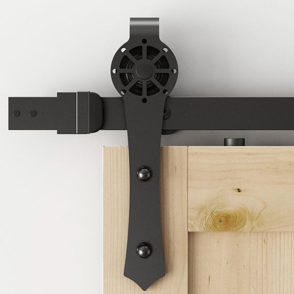 

new black sliding barn door hardware with bearing roller antique iron steel sliding door hardware kit
