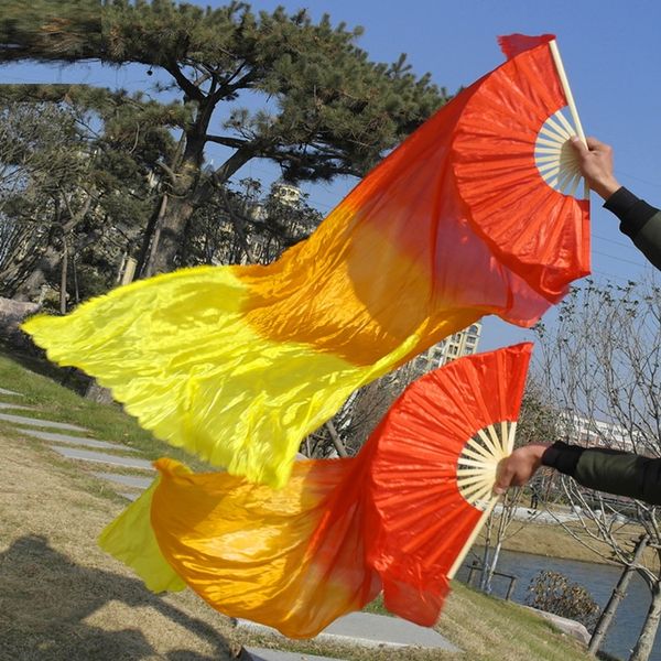 

16 color chine e traditional ilk like dance fan veil with gradient color tage how prop long fan 1 2m 1 5m 1 8m