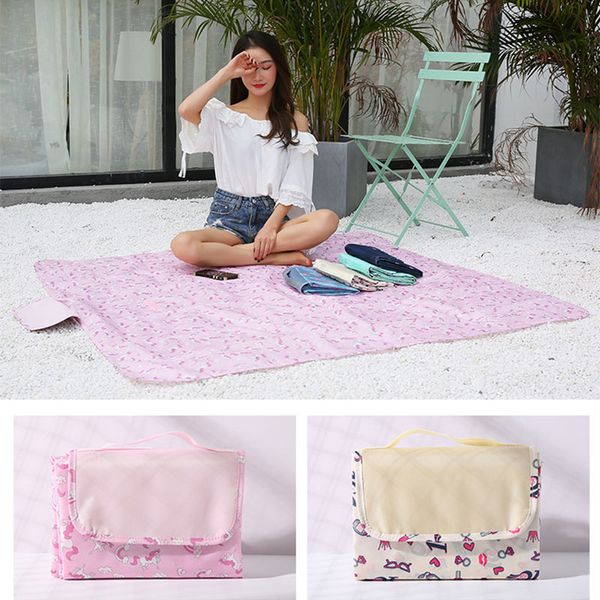 

korean printed beach mat moisture pad outdoor portable lazy folding portable picnic mat 6d
