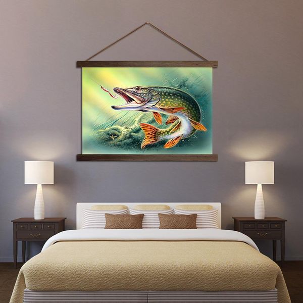 Home Decor Fish Tank Canvas Art Palace Lady Painting Poster