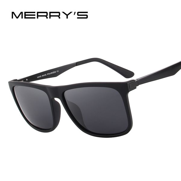 

merry's design men polarized square sunglasses fashion male eyewear aviation aluminum legs 100% uv protection s'8250, White;black
