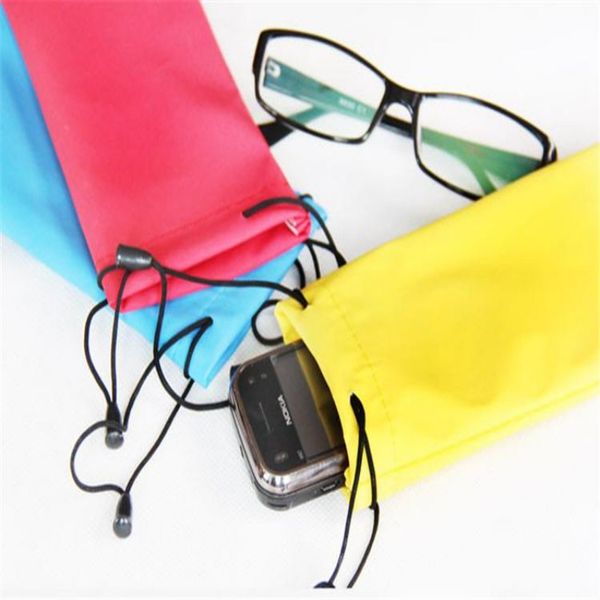 

microfiber drawstring sunglasses cases bag gadgets drawstring cleaning and storage pouch random color plastic pouch soft phone bags