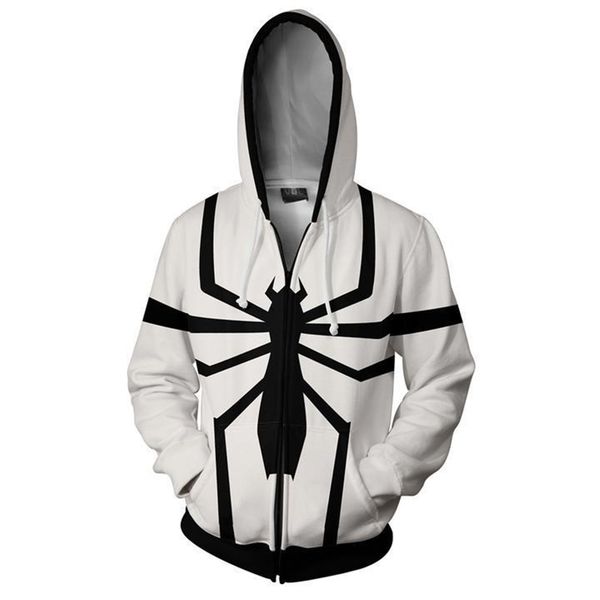 

3d print winter soldier winter soldier hooded long sleeve zipper menmasked hoodie cosplay jacket, Black