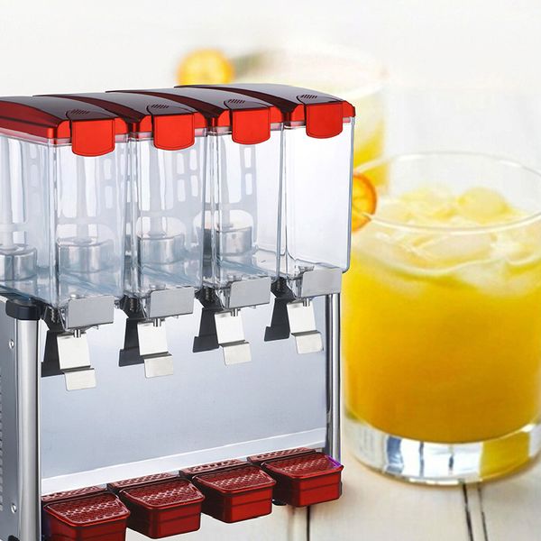 

qihang_9l*4 electric commercial cooling drinking juicer fruit juice dispenser,restaurant cold drink juicer dispenser 110v 220v