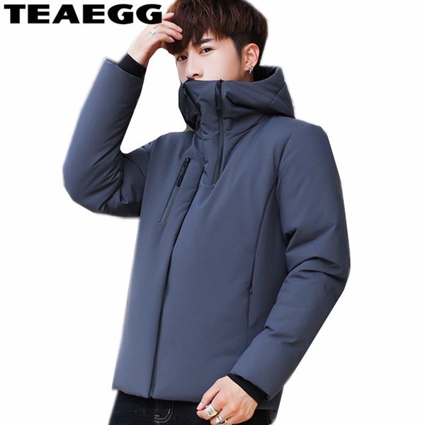 

teaegg winter men clothes parkas hombre invierno hooded mens winter coat cotton mens padded jackets blouson homme hiver al1457, Black