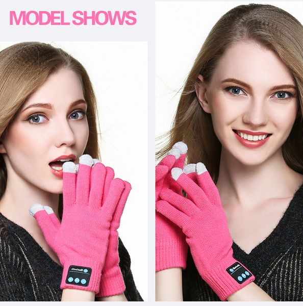 

2pcs warm beanie gloves wireless bluetooth smart cap headset speaker mic e256 warm gloves