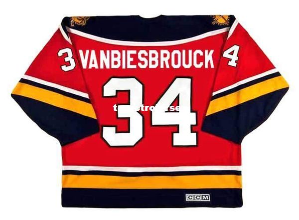 

wholesale mens john vanbiesbrouck florida panthers 1996 ccm vintage retro hockey jersey, Black;red