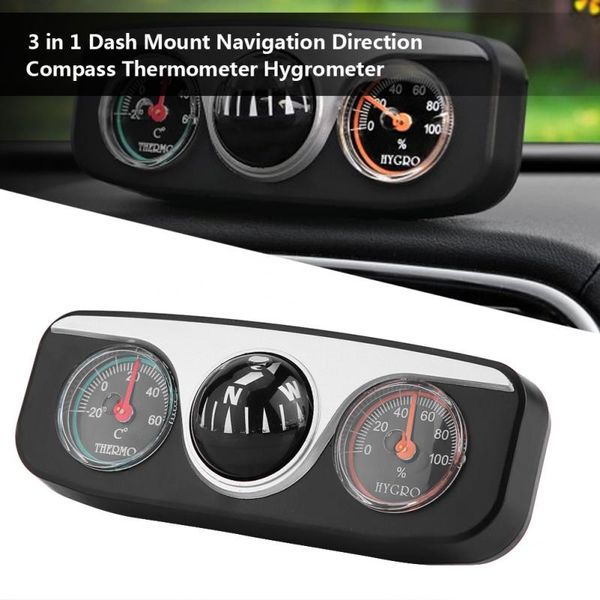 

3 in 1 car truck dash mount navigation direction compass mini car automobile digital thermometer hygrometer decoration ornament