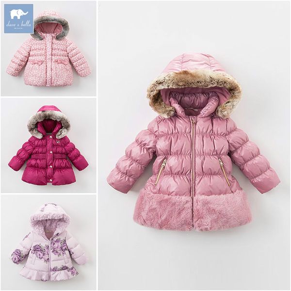 DB6100 Dave Bella Ausverkauf Winter-Baby-Daunenjacke für Kinder, weißer Entendaunen-Wattierungsmantel für Kinder, Kleinkind-Oberbekleidung mit Kapuze