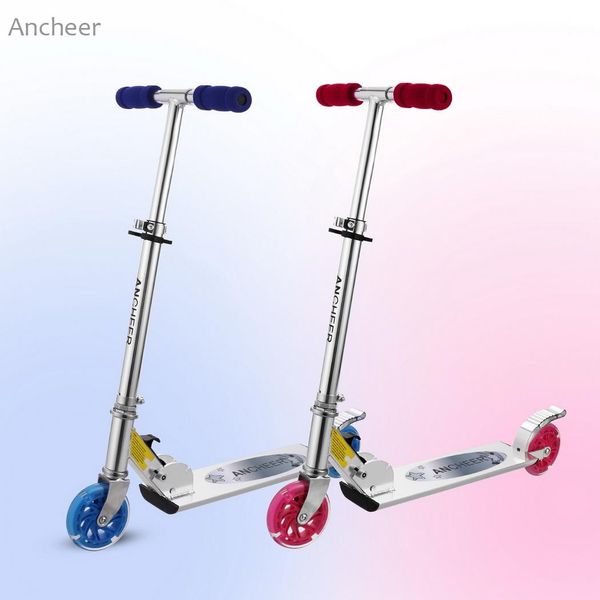 

ancheer children kids foldable adjustable height led 2-wheel kick scooter foot scooters