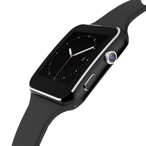 

fashion 2018 relogio masculino x6 curved hd camera sim card call sleep monitor built-in apps smart watch clock, Slivery;brown